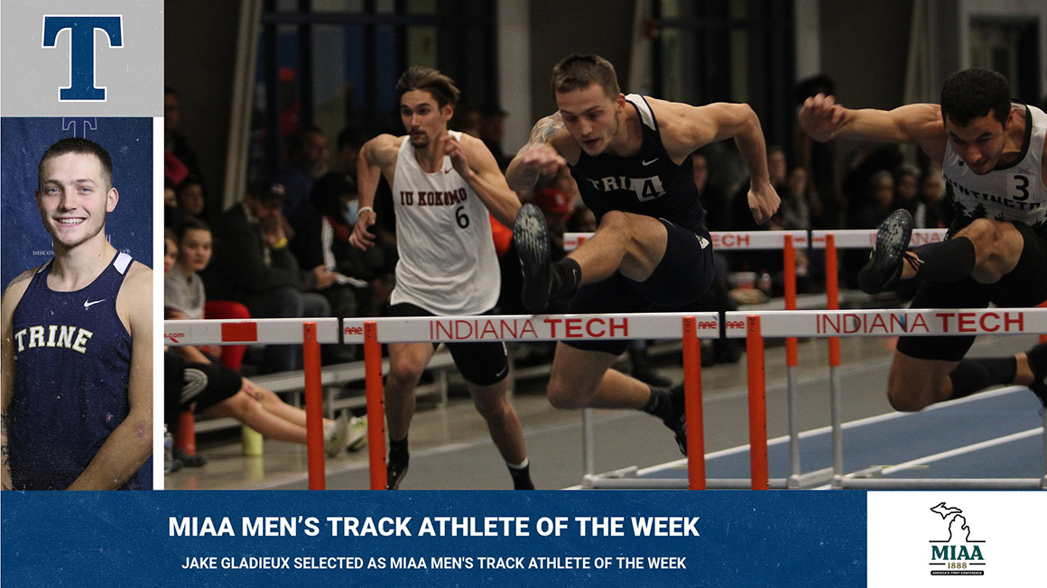Jake Gladieux Selected as MIAA Men's Track Athlete of the Week