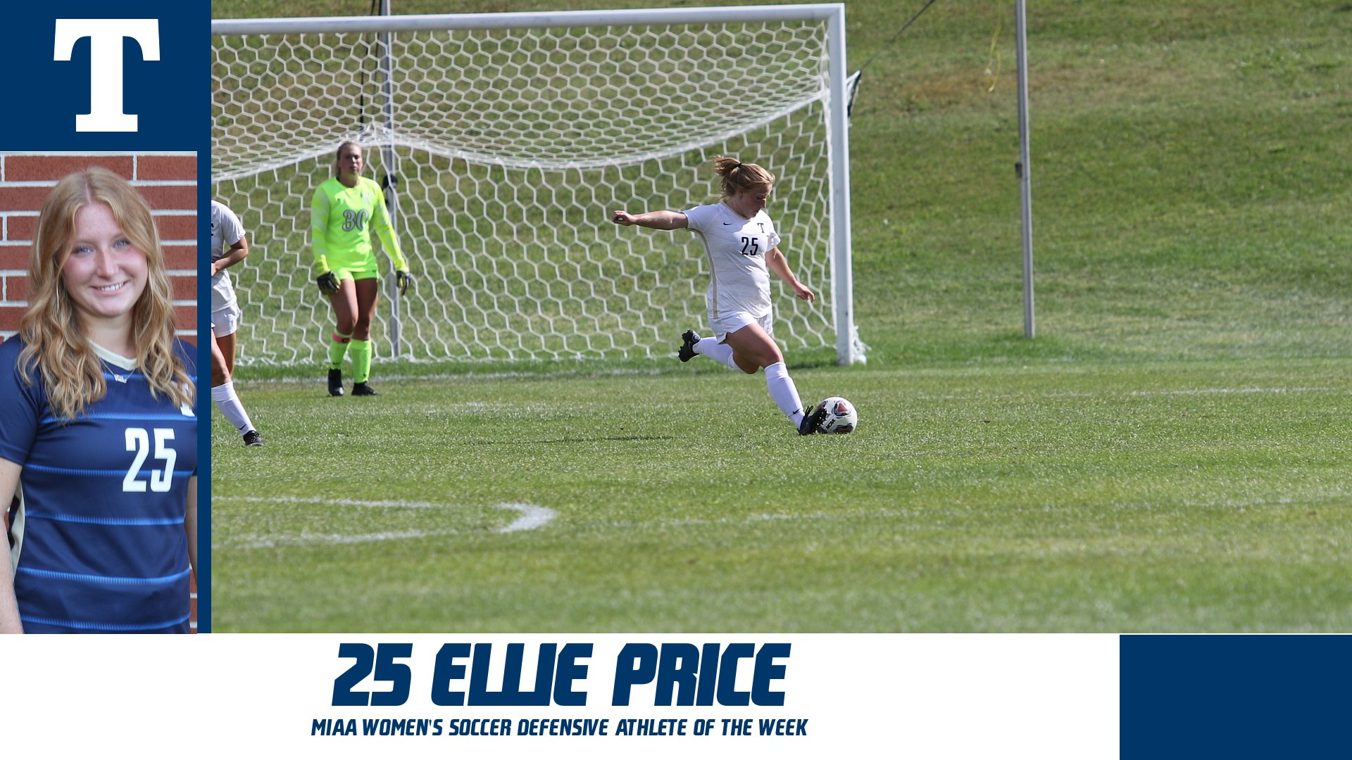 Ellie Price Makes it Back-To-Back Athlete of the Week Awards for Trine Women's Soccer
