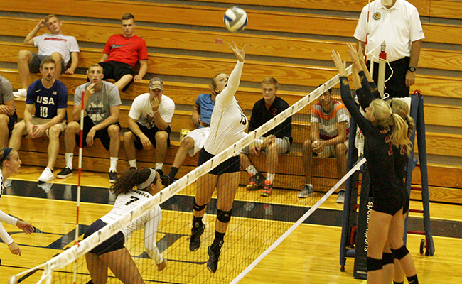 Trine Volleyball Falls at Home to Albion