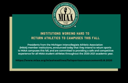 MIAA Institutions Working Hard to Return Athletics to Campuses This Fall