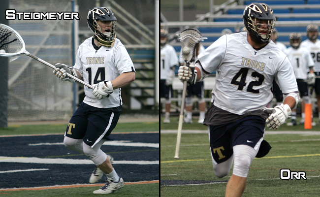 Orr and Steigmeyer Named MIAA Players of the Week