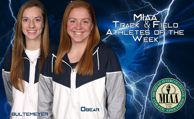 Bultemeyer and Obear Named MIAA Women's Track Athletes of the Week
