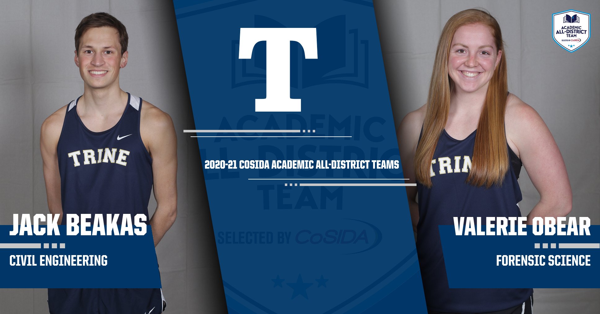 Jack Beakas and Valerie Obear Claim CoSIDA Academic All-District Honors